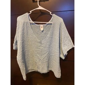 Vici Sky Blue Cropped Blouse